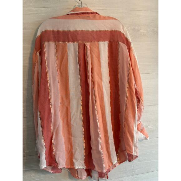 Club Z Collection Striped Rayon Eyelet Top Blouse Size 2X - Picture 6 of 6